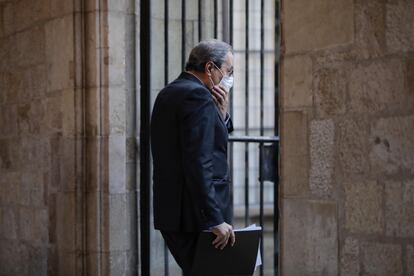 Torra, tras la declaración de esta tarde en el Palau de la Generalitat.