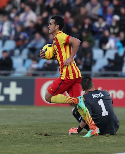 Pedro después de marcar uno de sus goles