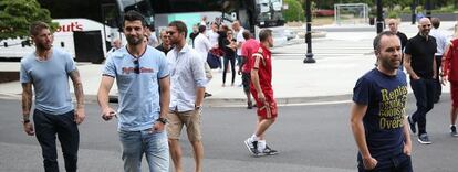 Sergio Ramos, Albiol, Xabi Alonso e Iniesta, de paseo por Washington. 