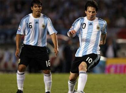 Agüero y Messi en el partido de Argentina contra Venezuela