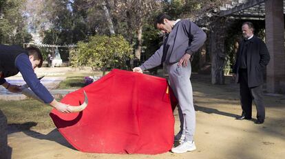 Juan Ortega, durante un entrenamiento en el parque de María Luisa de Sevilla.