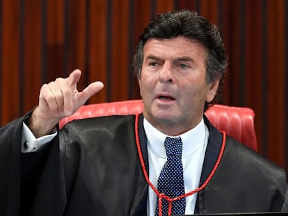 O presidente do STF, Luiz Fux, durante durante julgamento do Tribunal