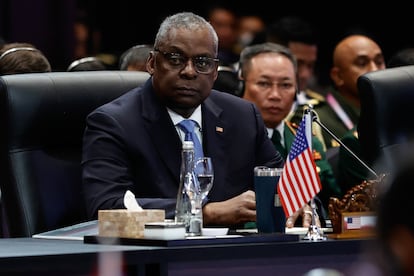 U.S. Secretary of Defense Lloyd Austin during the 10th Association of Southeast Asian Nations Defense Ministers Meeting in Jakarta, Indonesia in November 2023.
