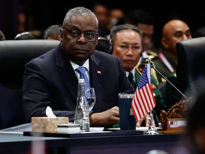El secretario de Defensa de los Estados Unidos, Lloyd Austin, durante la décima Reunión de Ministros de Defensa de la Asociación de Naciones del Sudeste Asiático en Yakarta (Indonesia) en noviembre de 2023.