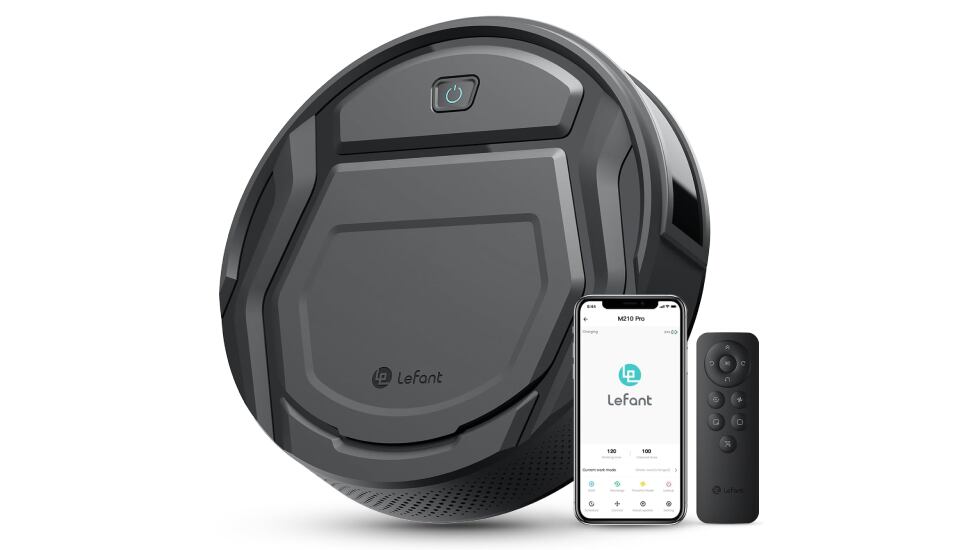 Robot aspirador con diseño ultrafino y mando a distancia incluido.