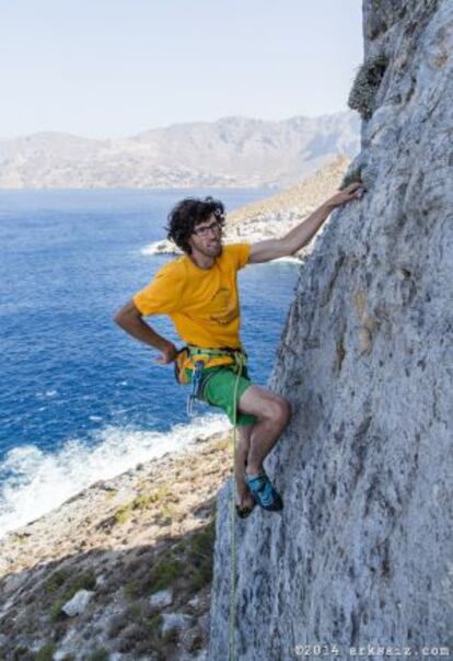 Auer, en una escalada.