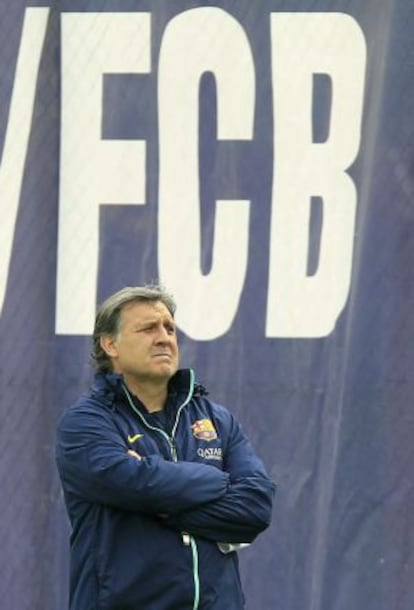 Martino, durante treinamento do Barcelona neste sábado.