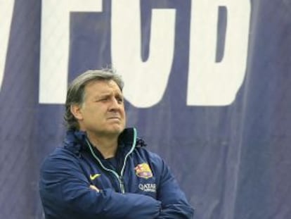 Martino, durante treinamento do Barcelona neste sábado.