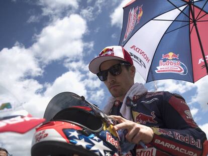 Nicky Hayden al Mundial de Superbikes d'Imola.