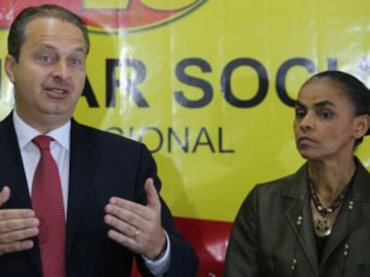 Eduardo Campos e Marina Silva, em fevereiro.