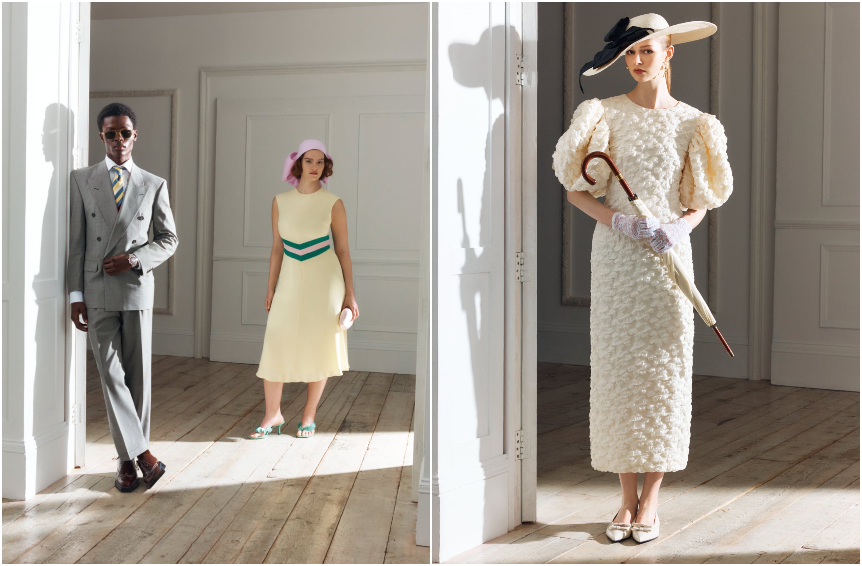 La colección 'The Archive Edit' está inspirada en el estilo histórico de Ascot. En la imagen, dos propuestas de esta edición de estilo.