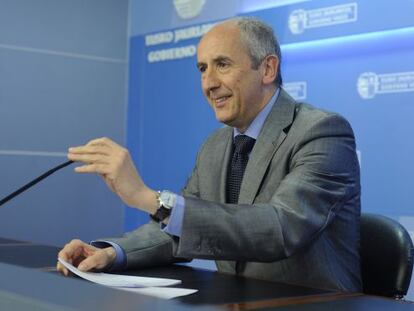 Josu Erkoreka, durante su comparecencia tras el consejo de Gobierno.