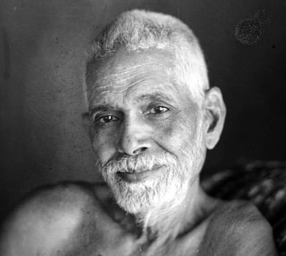 Ramana Maharshi, retratado por G. G. Welling en 1948.