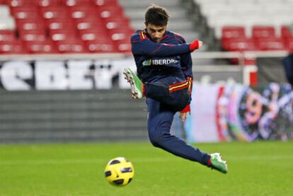 Villa during a training session this week in Lisbon.