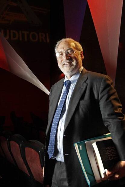 El Nobel de Economía Joseph Stiglitz, el pasado viernes en Cornellà.