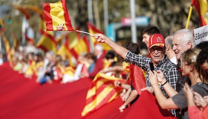 Protest against the Catalan independence movement in Barcelona.