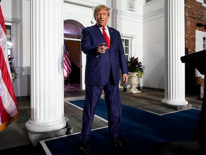 Donald Trump, on June 13 at the Trump National Golf Club in Bedminster, New Jersey, after pleading not guilty to 37 charges in the Mar-a-Lago case.