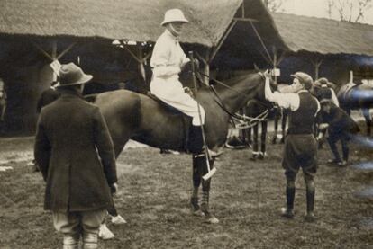 Churchill at a polo game in Madrid's Casa del Campo in 1914.