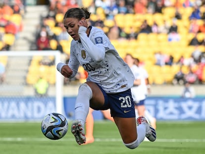 Trinity Rodman durante el partido entre Estados Unidos y Países Bajos en la fase de grupos del Mundial de Australia y Nueva Zelanda.