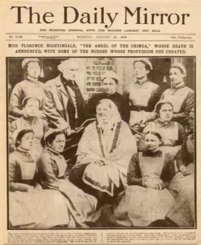 Primera página del periódico 'The Daily Mirror' anunciando su muerte el 15 de agosto de 1910.