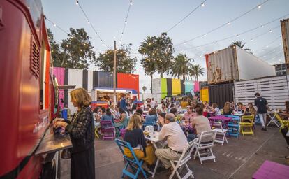 La zona de 'food trucks' del festival.