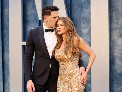 BEVERLY HILLS, CALIFORNIA - MARCH 12: Joe Manganiello and Sofía Vergara attend the 2023 Vanity Fair Oscar Party Hosted By Radhika Jones at Wallis Annenberg Center for the Performing Arts on March 12, 2023 in Beverly Hills, California. (Photo by Cindy Ord/VF23/Getty Images for Vanity Fair)