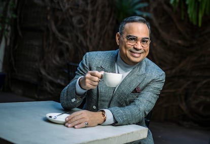 El cantante Gilberto Santa Rosa, el lunes en un hotel de Madrid.