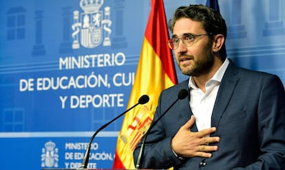 Màxim Huerta presenta su dimisión como ministro de Cultura y Deporte, el 13 de junio de 2018.