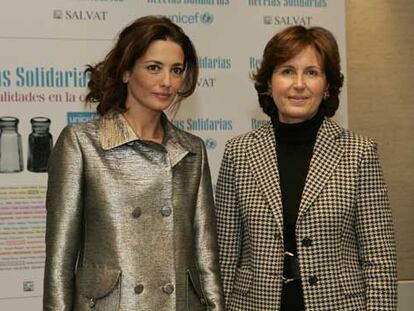 La modelo Jose Toledo y la presidenta de Unicef España, Consuelo Crespo