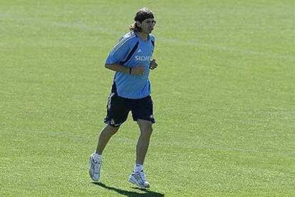 El centrocampista uruguayo durante un entrenamiento.