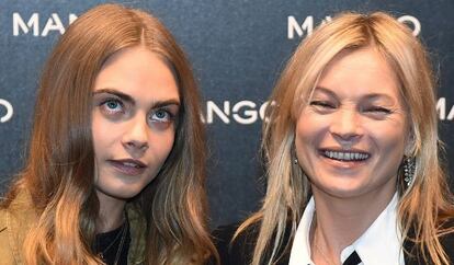 Cara Delevingne y Kate Moss en la inauguración de Mango.