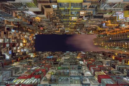 Vista de un edificio en Hong Kong