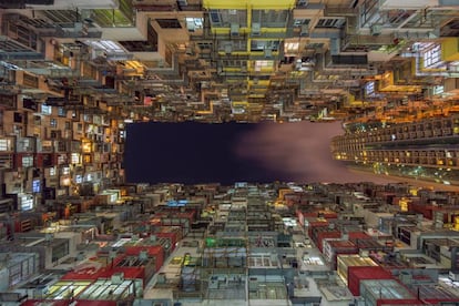 Vista de un edificio en Hong Kong