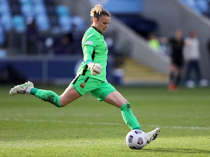 Sandra Paños, en un partido de Champions.