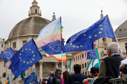 Manifestación europeísta en Roma, el pasado 15 de marzo.