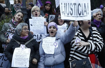 Manifestación del pasado 8 de marzo, Día de la Mujer, en el madrileño Paseo del Prado.