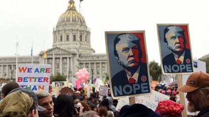 Miles de personas protestan el sábado contra Trump en Washington.