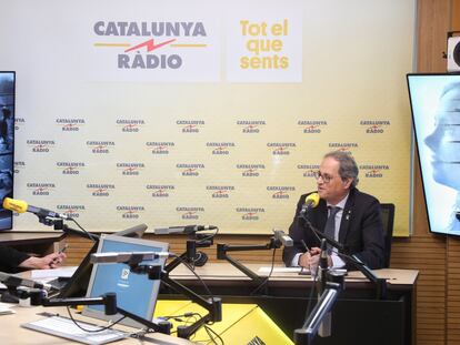 Torra, entrevistado en Catalunya Ràdio por Mònica Terribas.