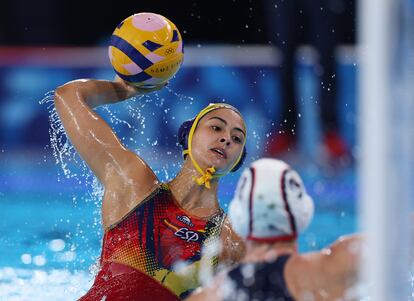 Paula Crespi Barriga en acción durante el partido entre España y Estados Unidos.