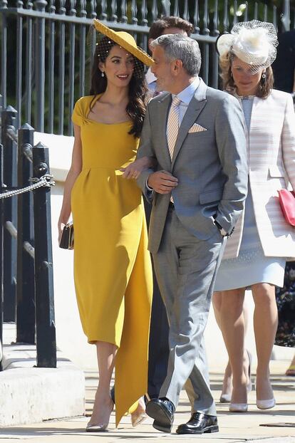 Amal y George Clooney en la boda de los duques de Sussex, el 19 de mayo de 2018 en Windsor.