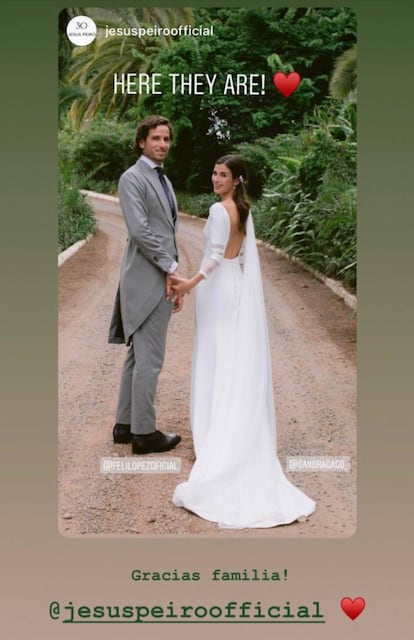 Feliciano López y Sandra Gago, en su boda, el viernes en Marbella.