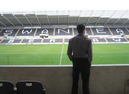 Roberto Martínez, en el estadio del Swansea.