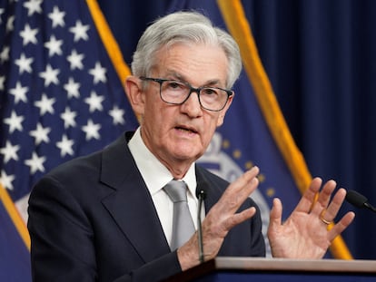 Jay Powell, presidente de la Reserva Federal, durante la rueda de prensa posterior a la reunión del comité de política monetaria del pasado 1 de noviembre.