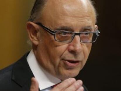 El ministro de Hacienda y Administraciones P&uacute;blicas, Crist&oacute;bal Montoro, durante una reciente comparecencia parlamentaria.