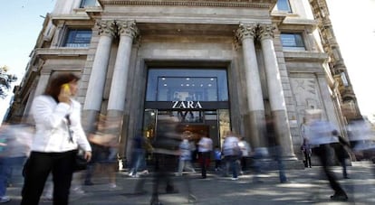 The exterior of a Zara store in Barcelona.