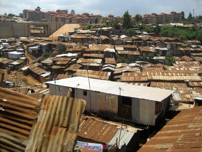 Vista de Kibera, el mayor barrio de chabolas de África del este.