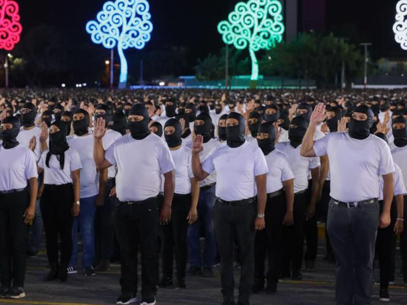 Trabajadores del Gobierno de Nicaragua, durante la celebración del 1 de mayo en Managua.
