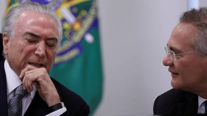 Temer e Renan nesta terça-feira, em Brasília.