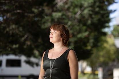 Olga Pozas, en Barcelona, el pasado mes de julio.