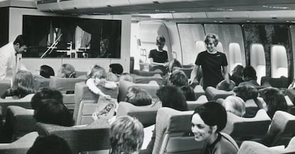 Imagen del interior del B747 en los inicios de operación del modelo por British Airways.